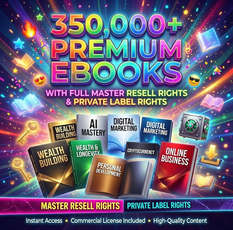 350,000+ Resellable eBooks | PLR & MRR Bundle